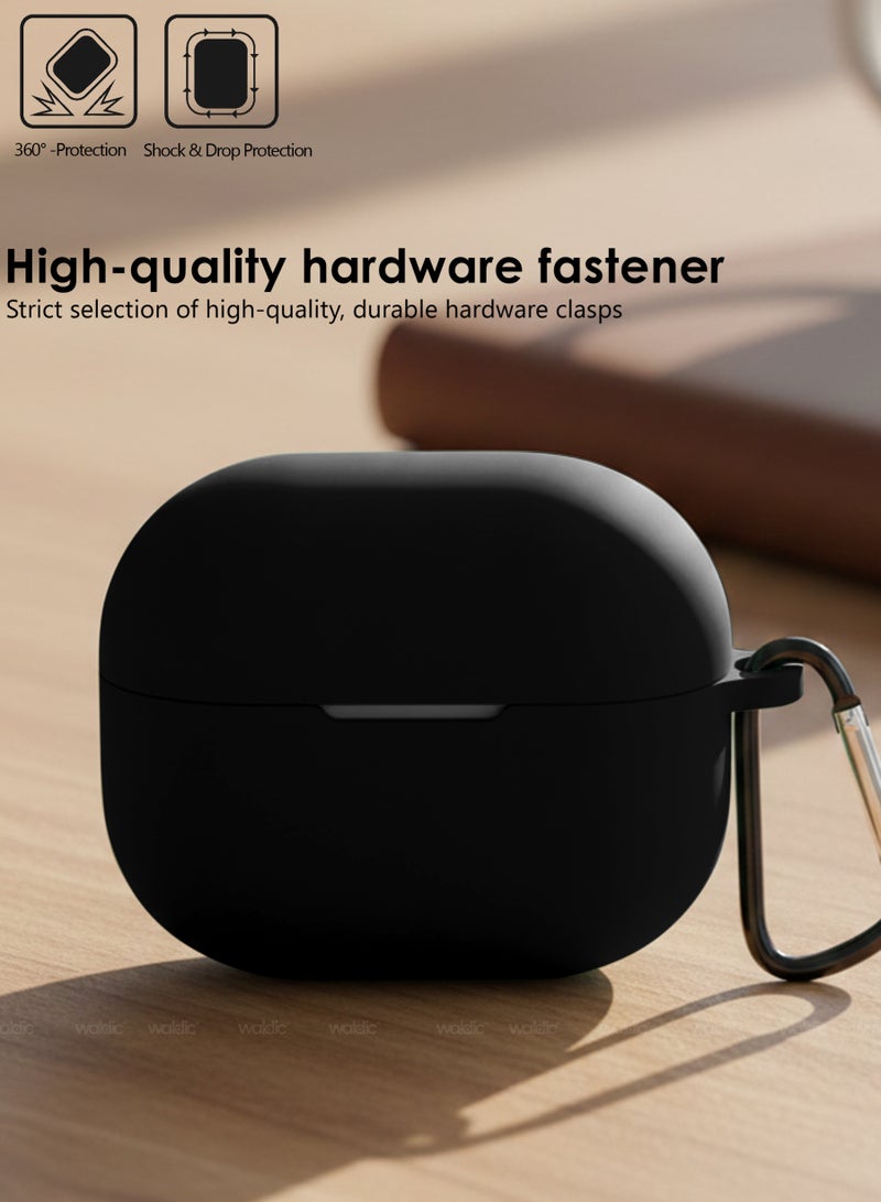 جراب سيليكون لهاتف هواوي فري كليب 2 | متوافق مع هواوي فري كليب 2 | غطاء حماية كامل مقاوم للصدمات لهاتف هواوي فري كليب 2 مع حلقة مفاتيح (لا يشمل سماعات أيربودز) - أسود - Image 4